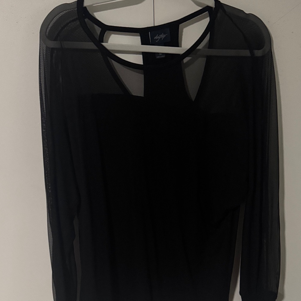 Daytrip Black Sheer Blouse